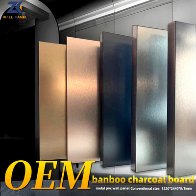 Qualidade Placa de bambu à prova de fogo do carvão vegetal do painel de madeira favorável ao meio ambiente do PVC do metal do folheado Fábrica