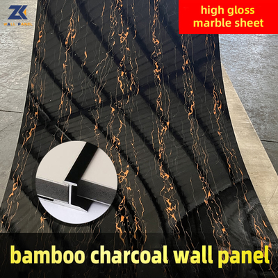 Qualidade Painel de parede de bambu de mármore de alto brilho do carvão vegetal do ANIMAL DE ESTIMAÇÃO das vendas diretas 1.22*2.44 M da fábrica Fábrica