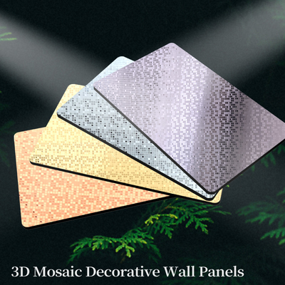Qualidade Decoração de parede em mosaico PET Painel de parede de bambu Fibra de carvão de madeira Fábrica