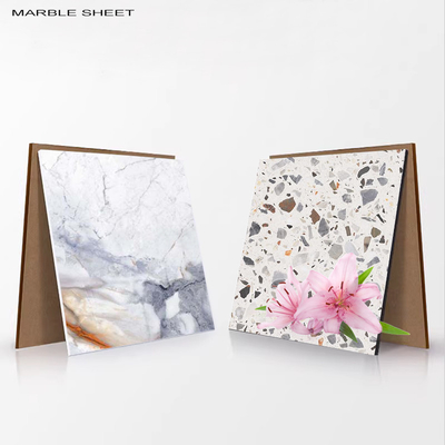 Qualidade Amigável ao ambiente Bamboo Carvão de madeira Veneer Interior PET Painel de parede de mármore Fábrica