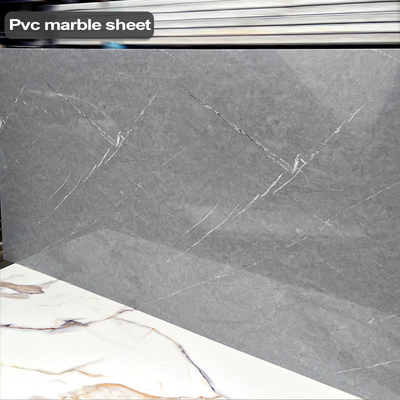 Qualidade Decoração mboo Carvão de madeira Veneer Moderno Luxo PVC Folha de Mármore Fábrica