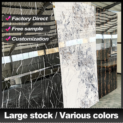 Qualidade 5MM de bambu carvão de madeira veneer alta brilhante folha de mármore de impressão 3D personalizada Fábrica
