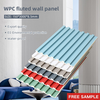 Qualidade painel de parede acanelado plástico de madeira da grade WPC de 8.5mm nenhuma pintura impermeável Fábrica